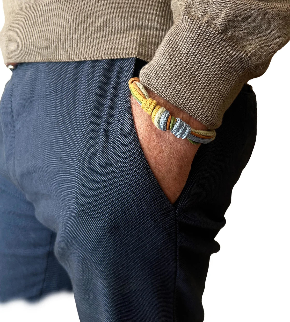 Knot Bracelet Green/Blue/Camel