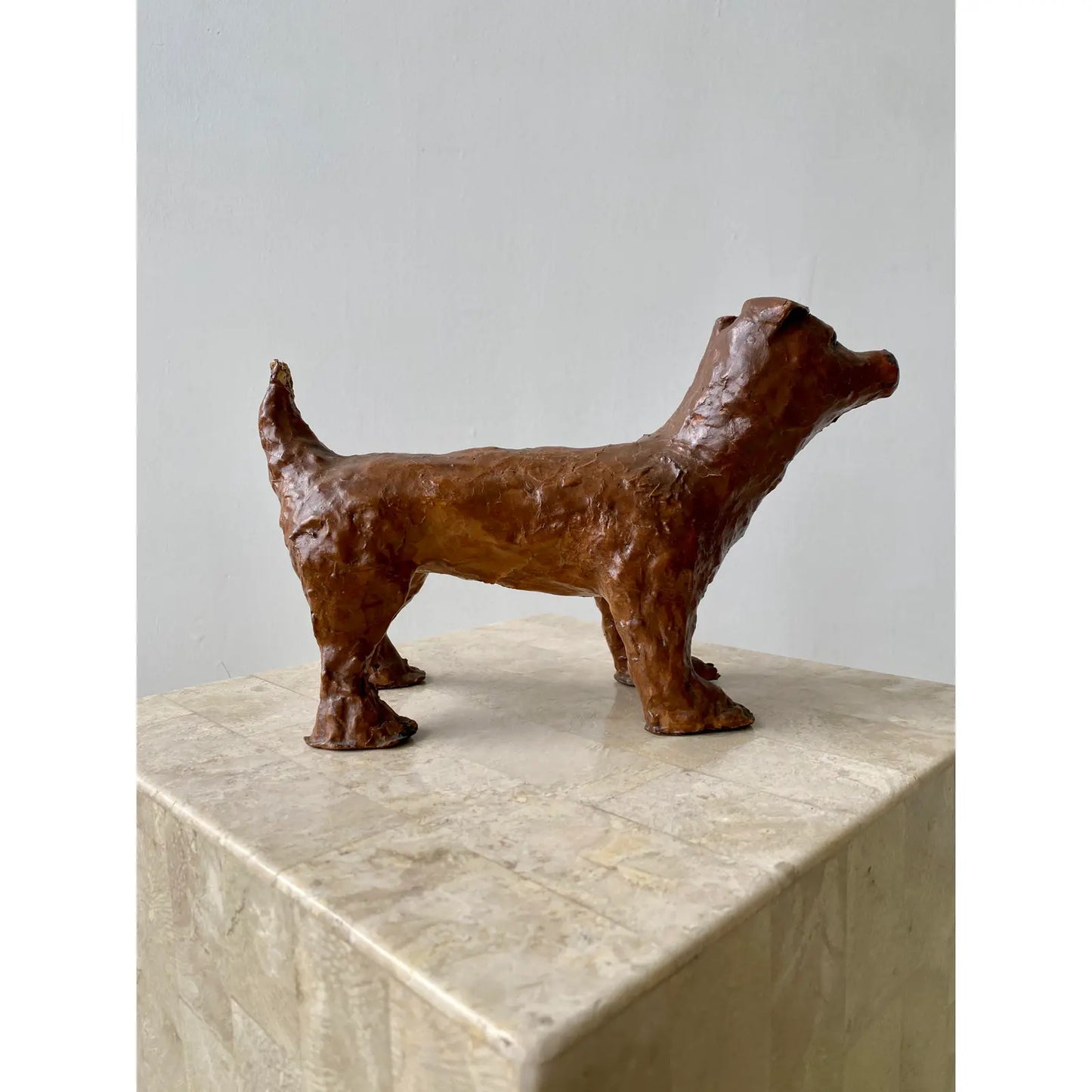 Vintage Paper Maché Dog Sculpture