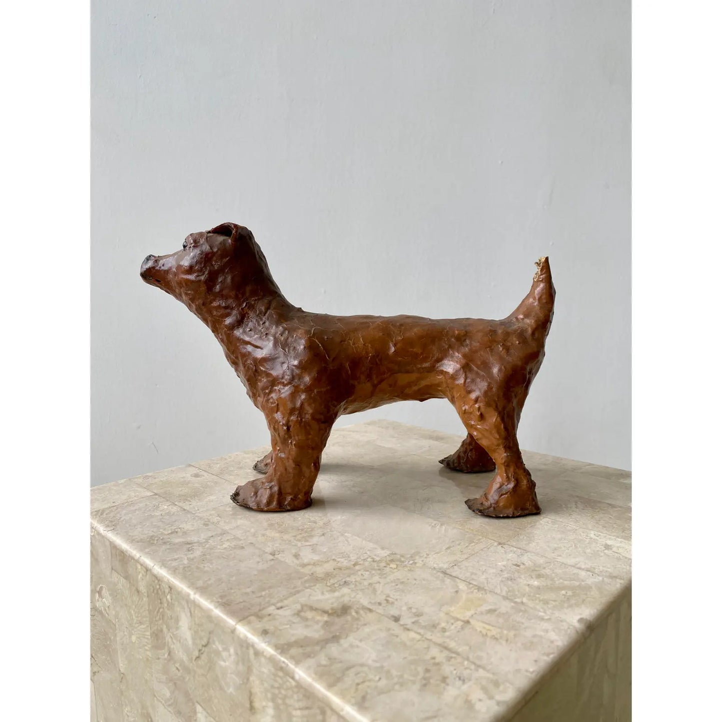 Vintage Paper Maché Dog Sculpture