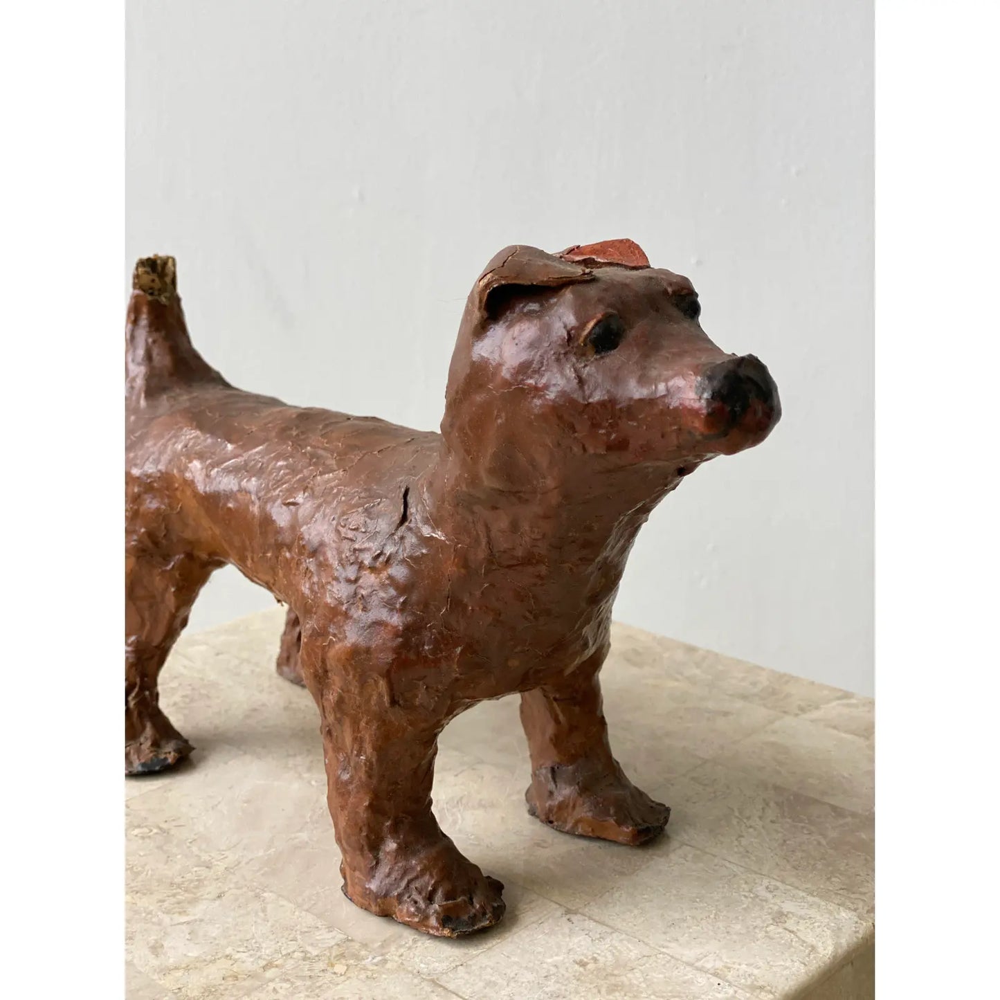 Vintage Paper Maché Dog Sculpture