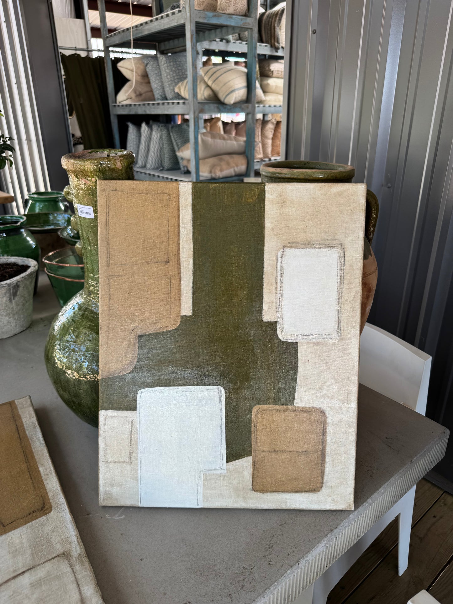 Collage of Green and Tan