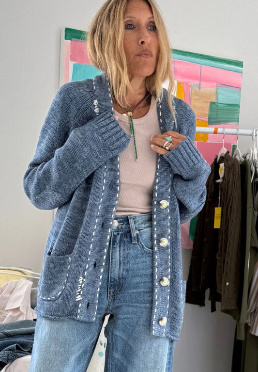 Short Poppy Smiley Cardigan