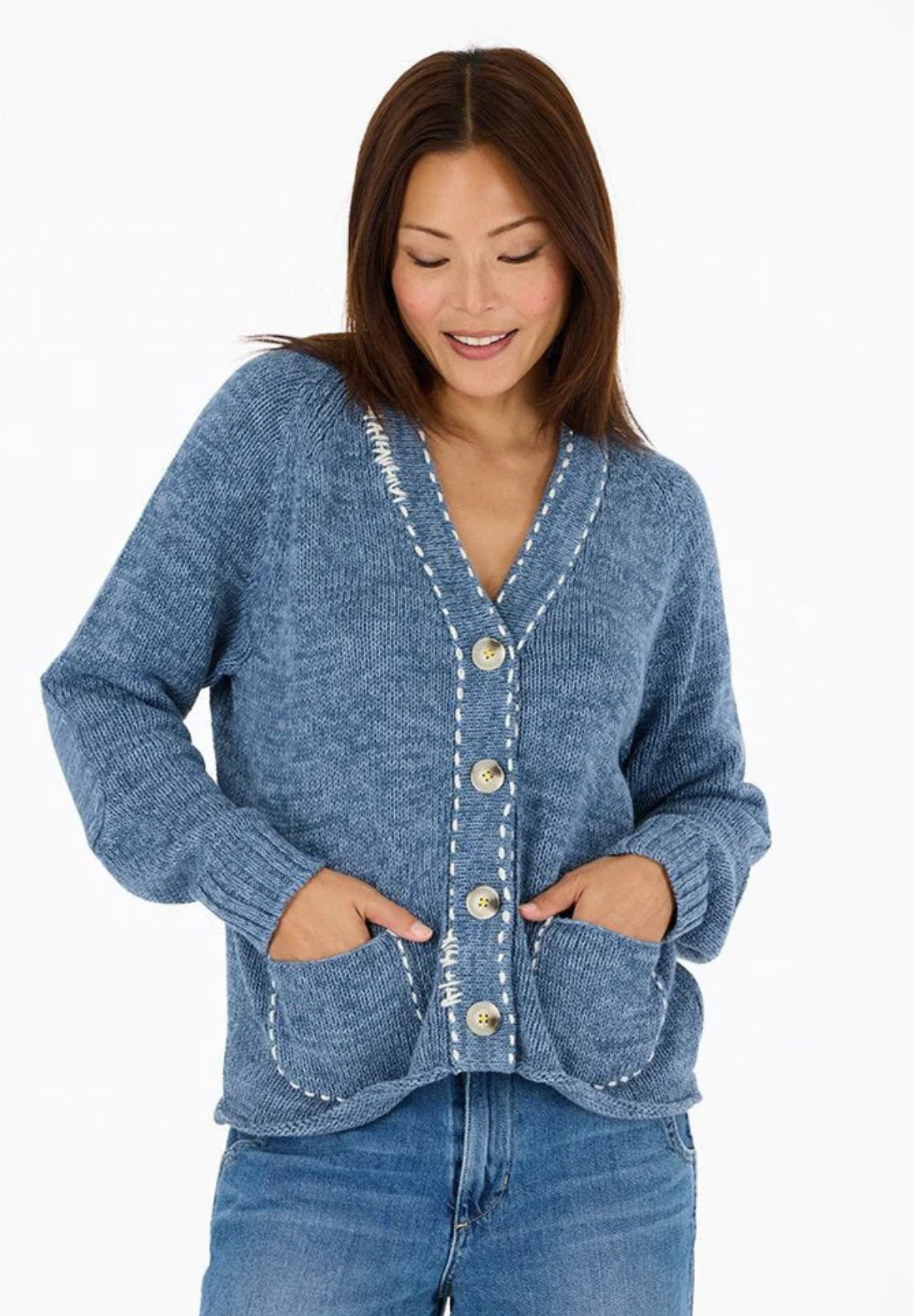 Short Poppy Smiley Cardigan