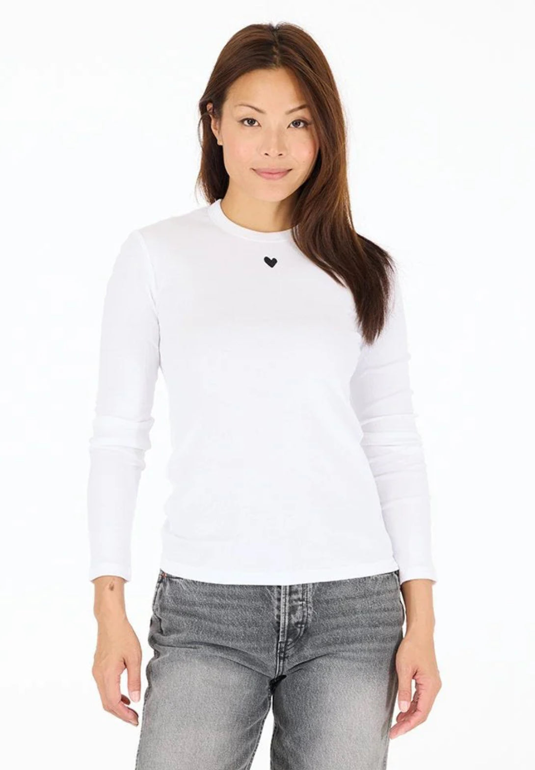 KR Long Sleeve Rib Tee White