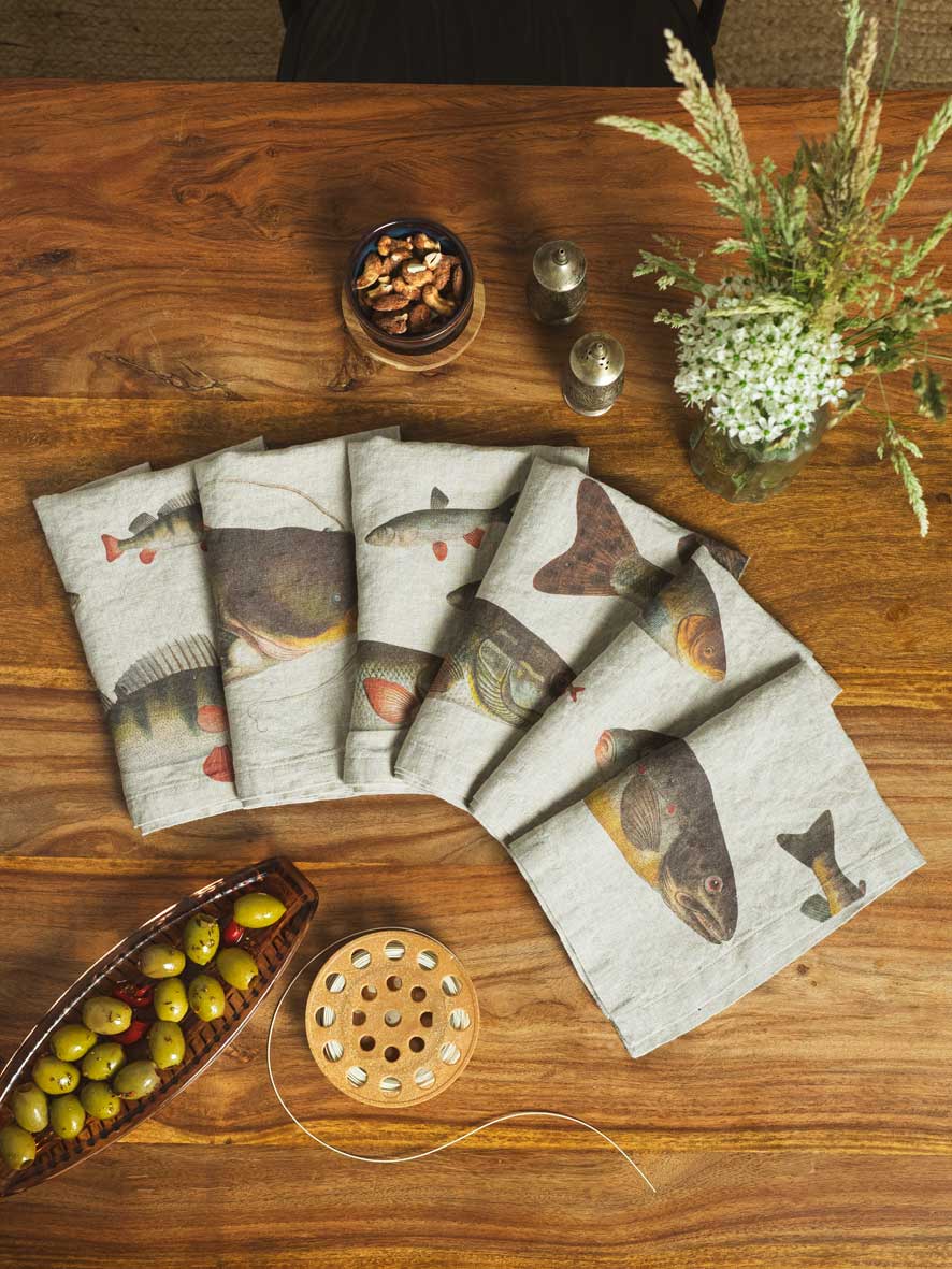 Freshwater Fish Napkins Set of Six