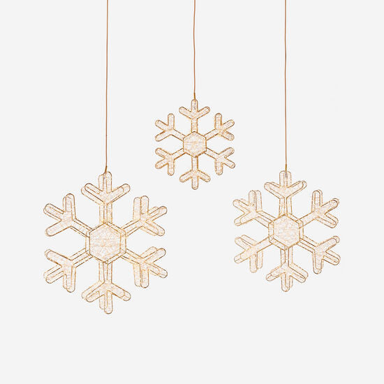 Lighted Snowflake set/3