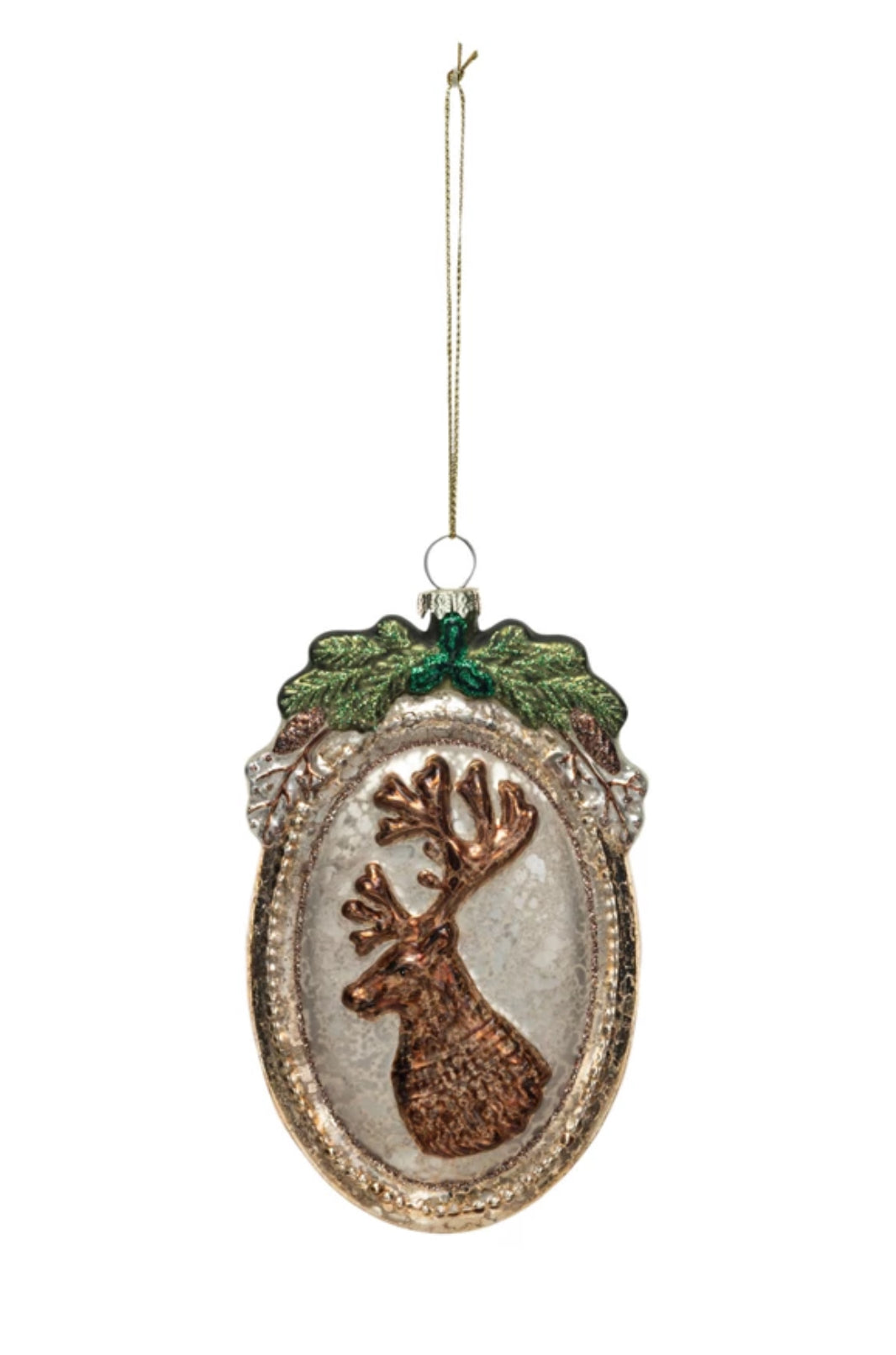 Glass Deer Ornament