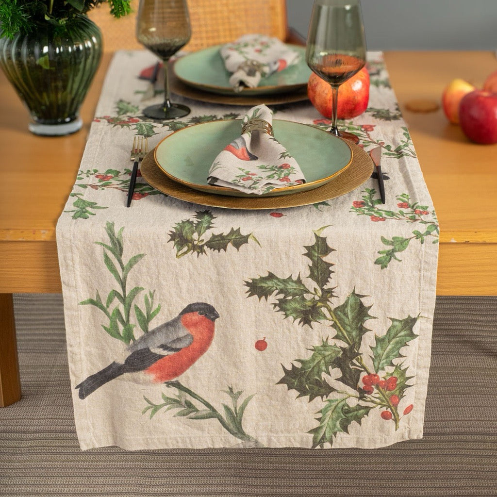 Winter Bullfinch Table Runner