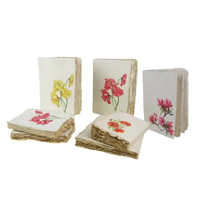 Parchment Paper Notebook Flower Pattern