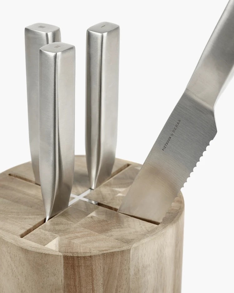 Knife Set with Wooden Block Base