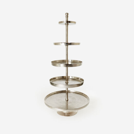 5 Tier Silver Cake Stand