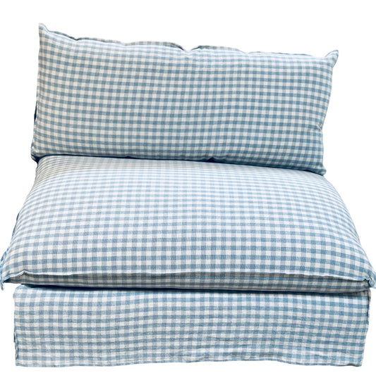C1957-08 Slipcovered Armless Chair - Gingham