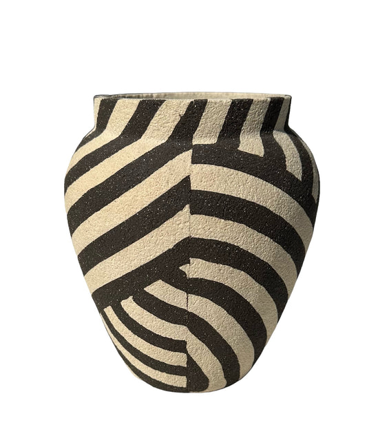 Striped Stoneware Vase A