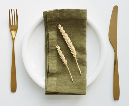 Martini Olive Linen Napkins