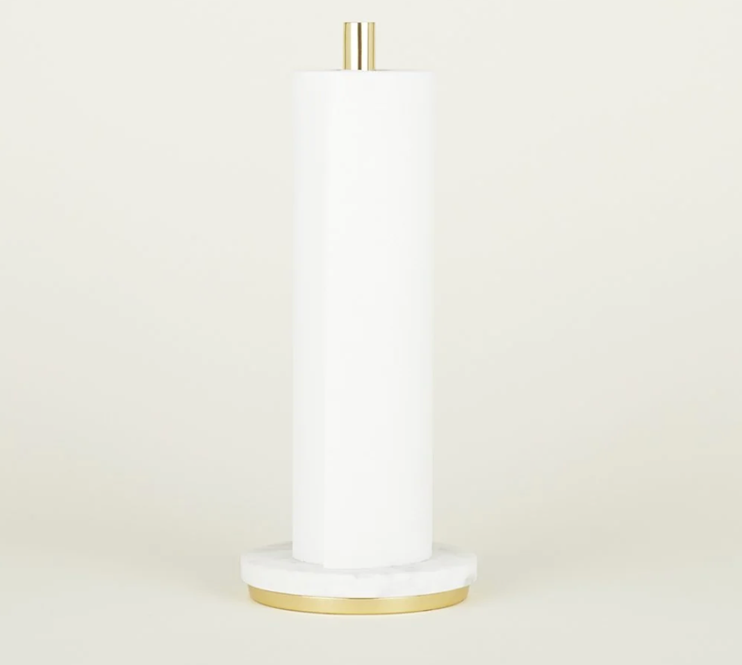 Marble and Brass Paper Towel Holder