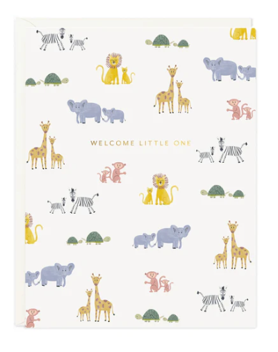 Welcome Baby Animals Card