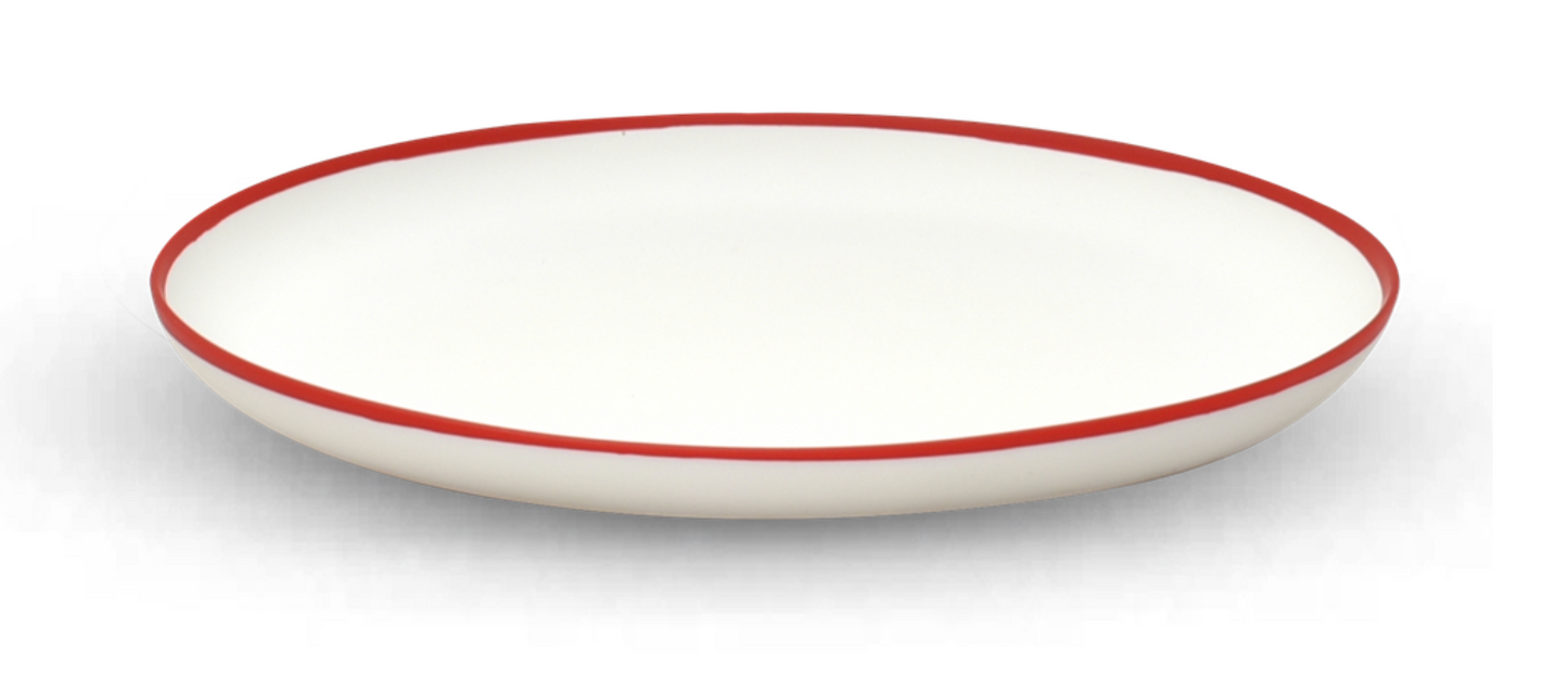 Ligne Medium platter with red rim