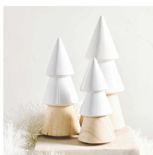 Ceramic & Wood Tree Set