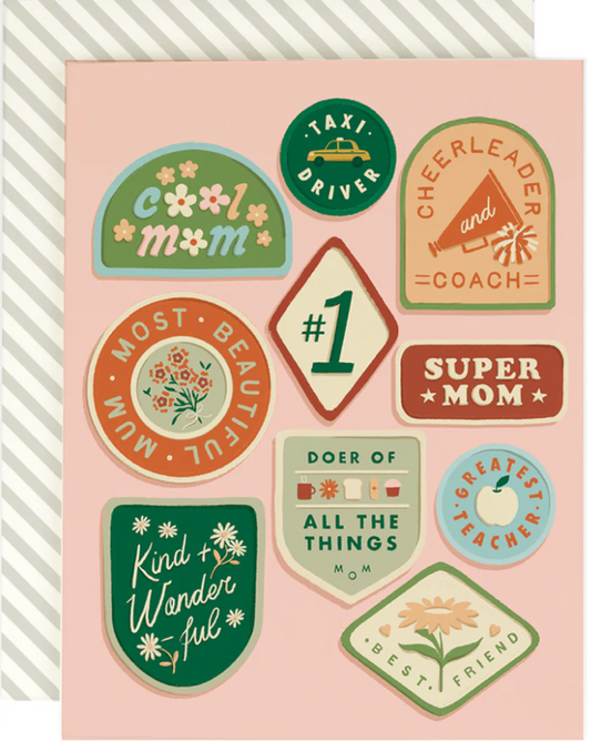 Mom Merit Badges Card