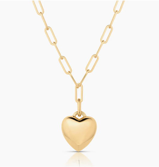 Auria Puffy Heart Clip Necklace