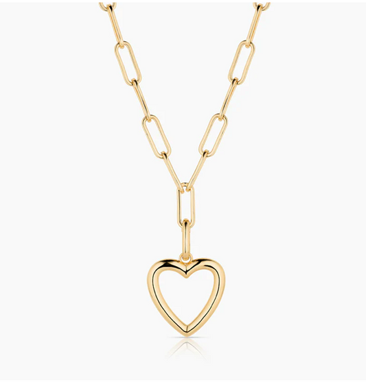 Open Heart Clip Necklace