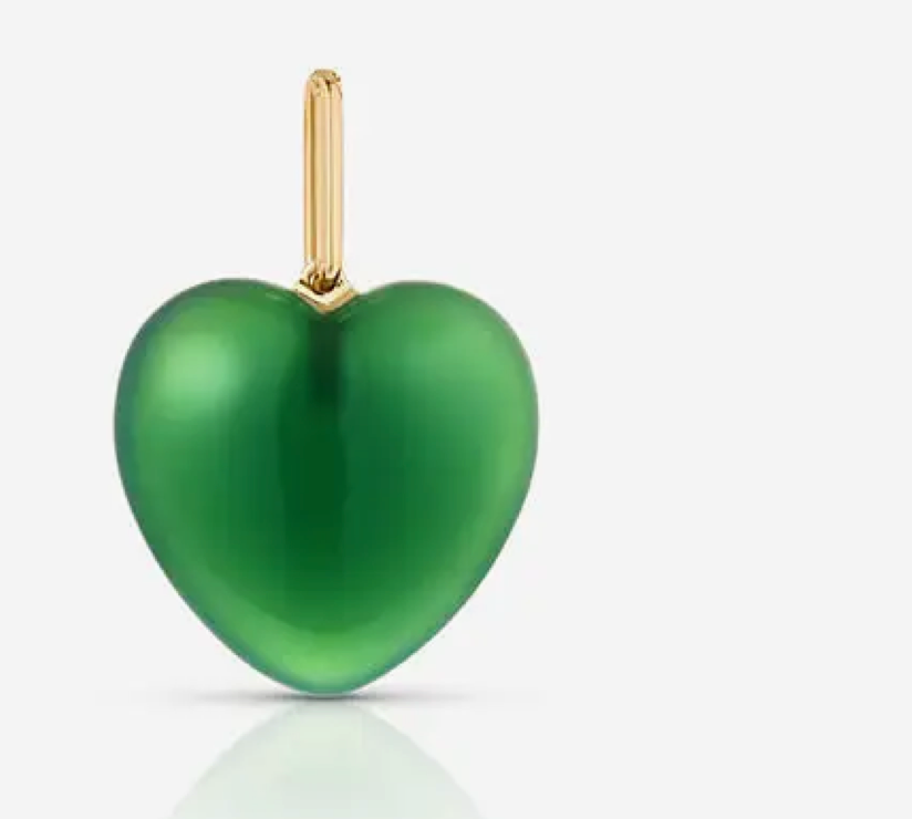 Gem Jade Heart Charm