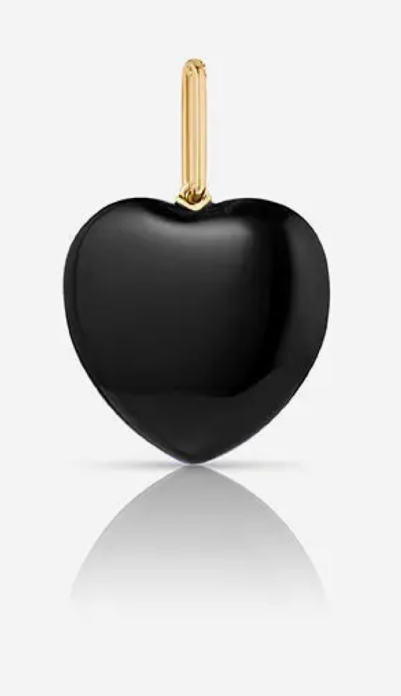 Gem Onyx Heart Charm