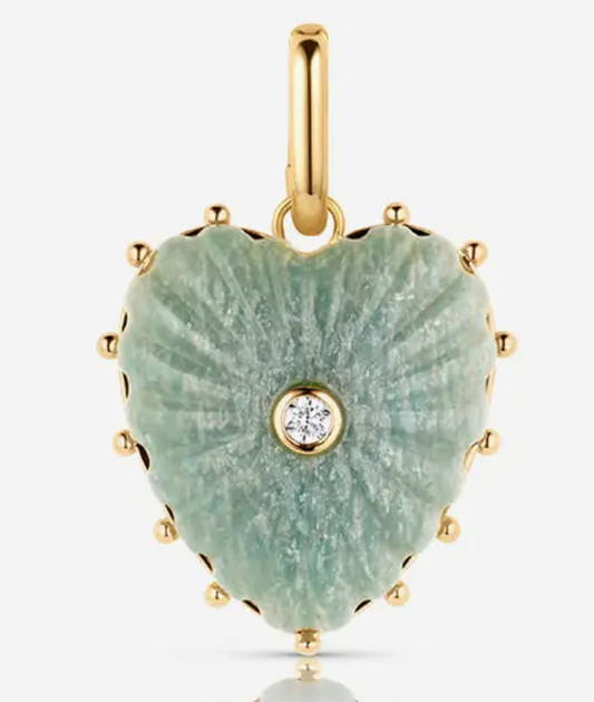Melanie Amazonite Clip Heart Charm