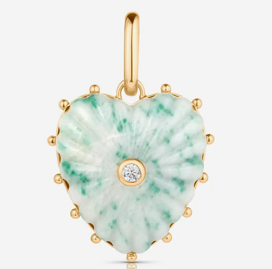 Melanie Green Dot Heart Charm