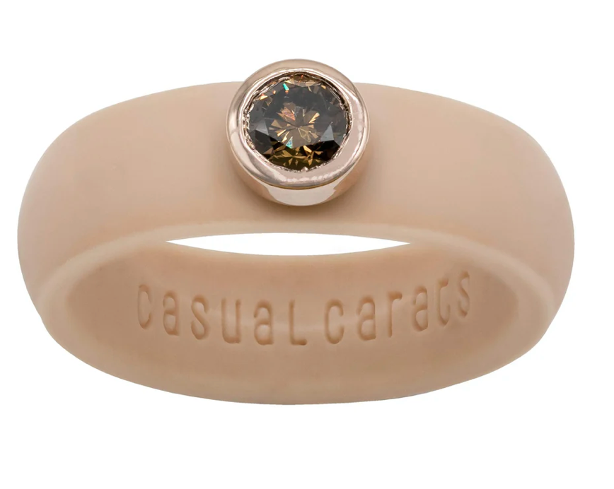 Round Cognac Diamond Silicone Ring