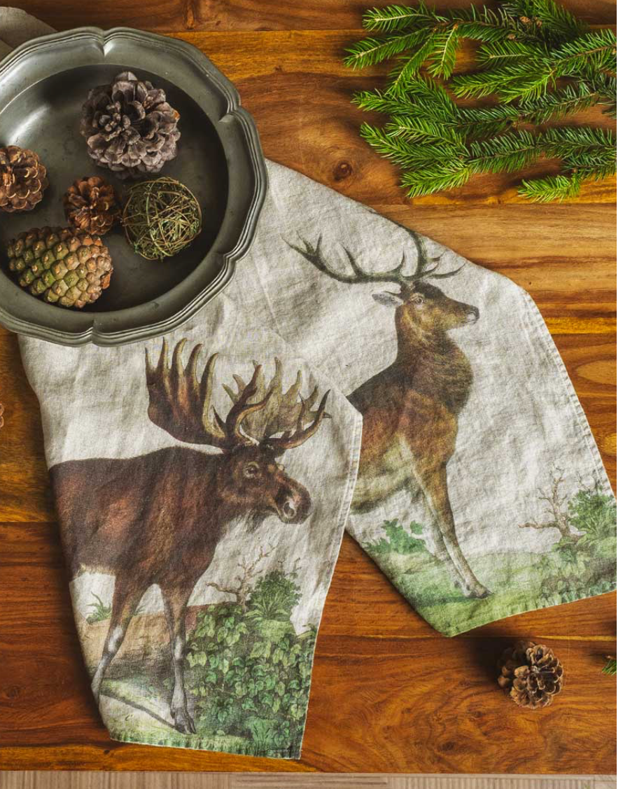Moose & Deer Linen Kitchen Towels