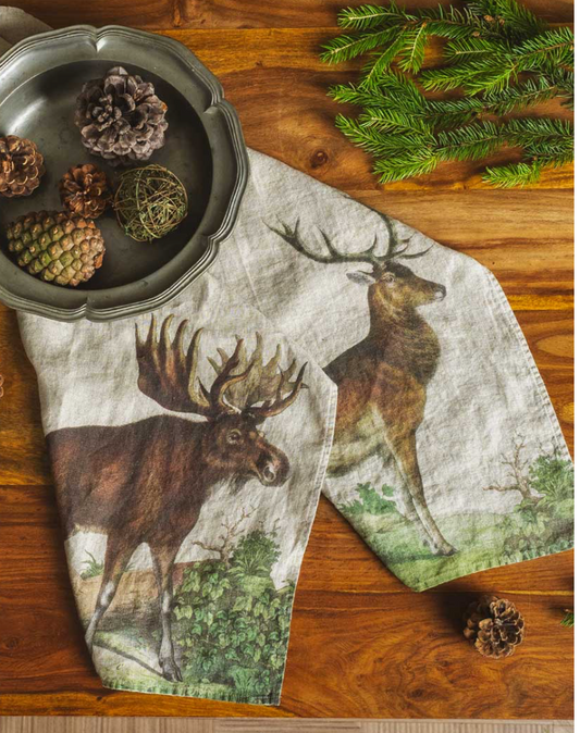 Moose & Deer Linen Kitchen Towels