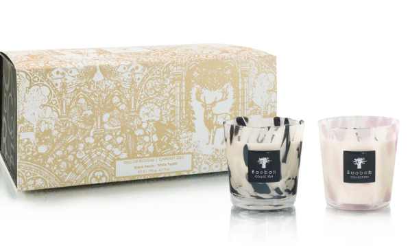 Baobab Black & White Pearls Candle Duo