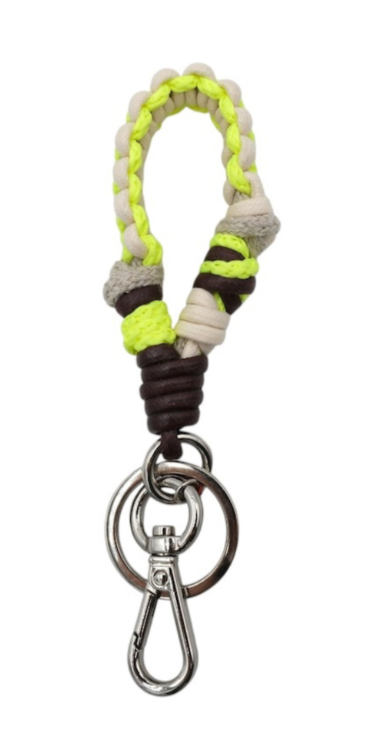 Harold Key Ring Fluo Yellow and Natural