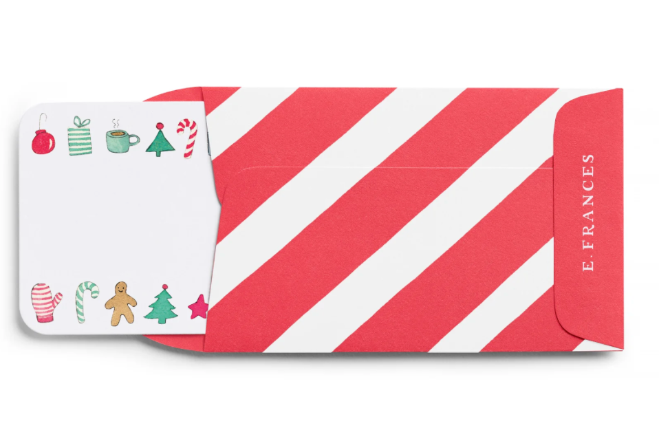 Little Notes Envelopes- Candy Cane Striped