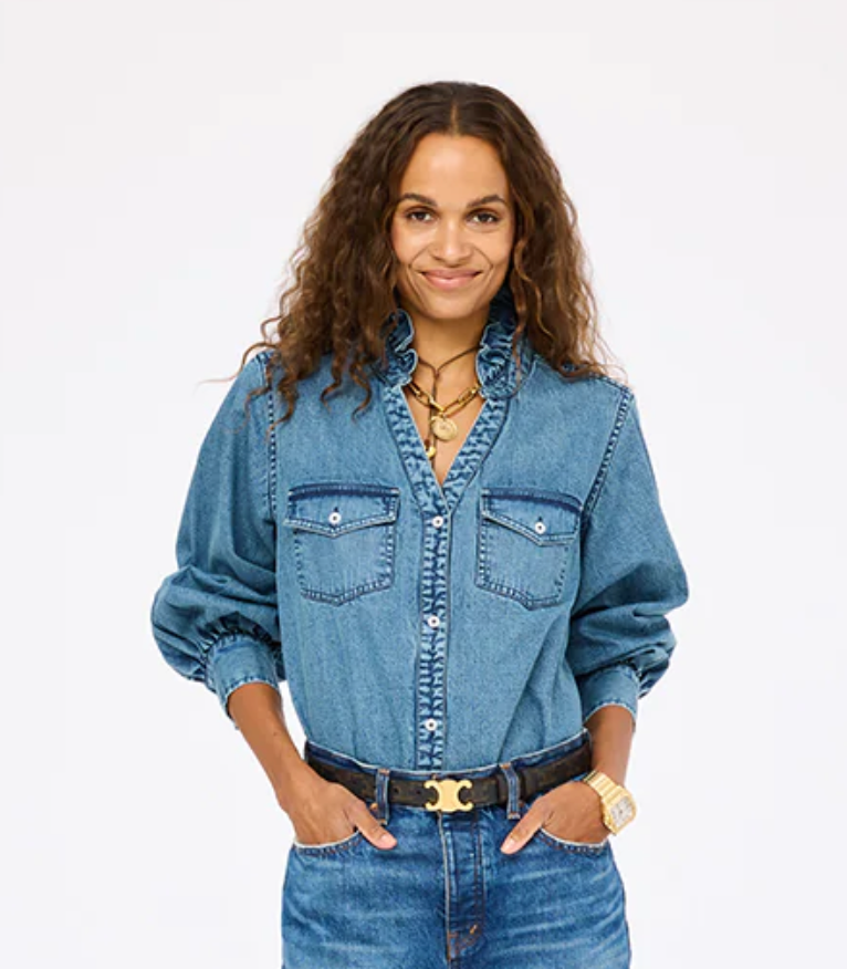 Puff Sleeve Denim Shirt