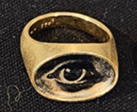 Large Oval Lovers Eye Signet Ring