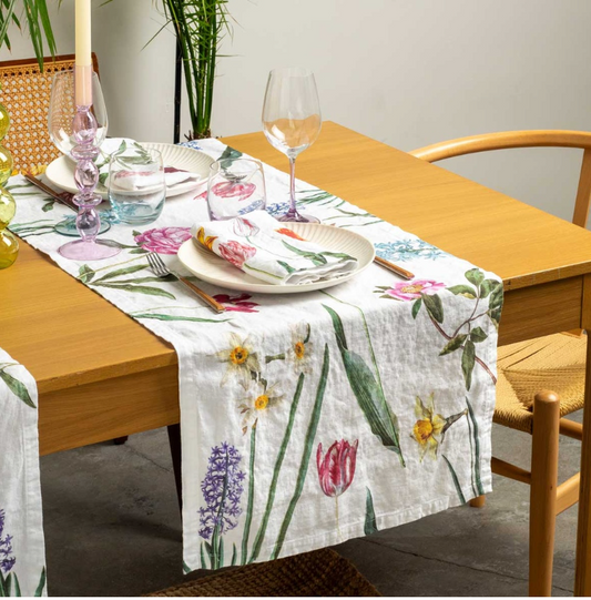 Early Flowers Linen Runner