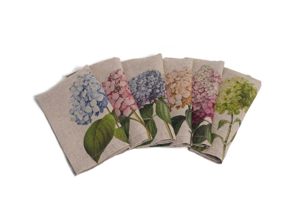 Hydrangeas Linen Napkins
