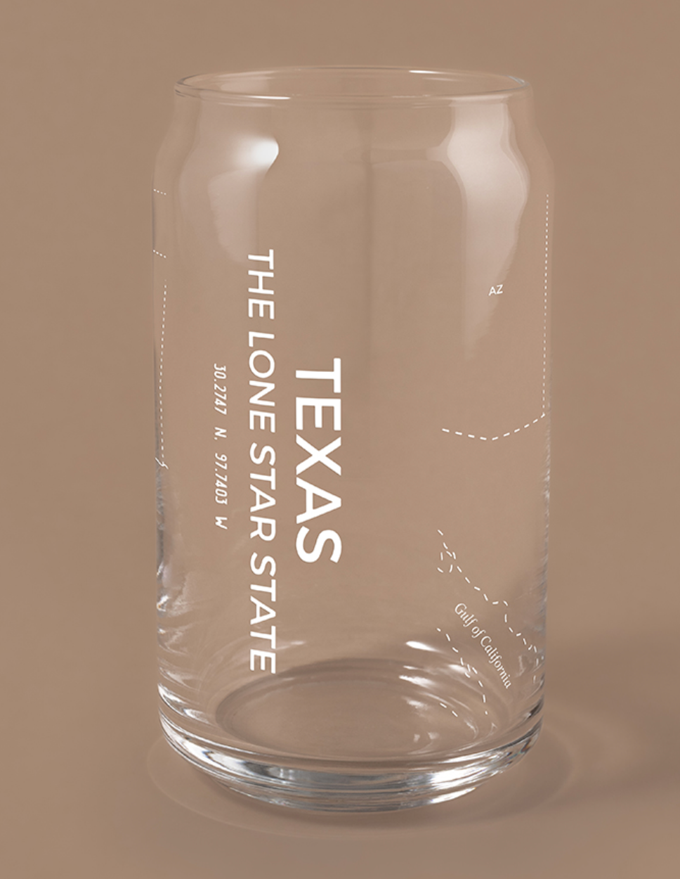 Texas Map Drink Glass