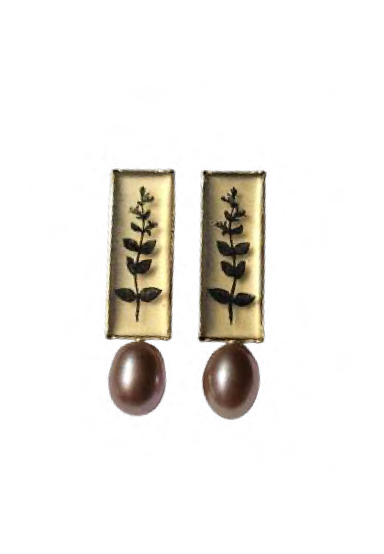 Long Pearl Stud Earrings