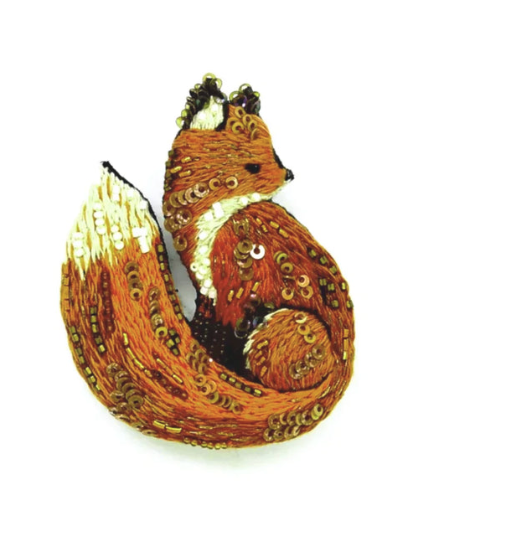 Red Fox Brooch Pin