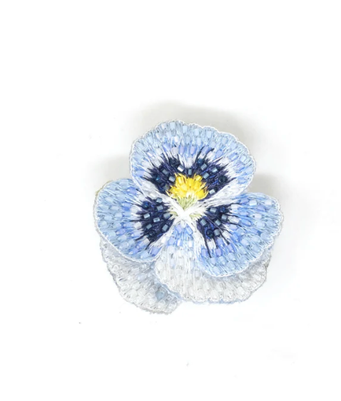 Blue Pansy Brooch Pin