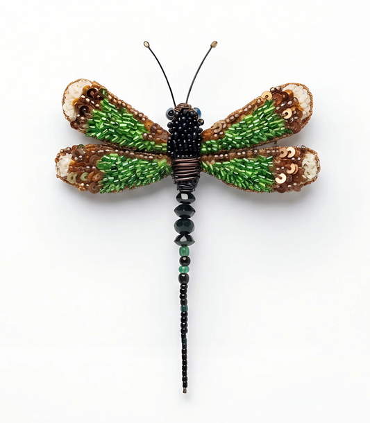 Banded Demoiselle Brooch Pin