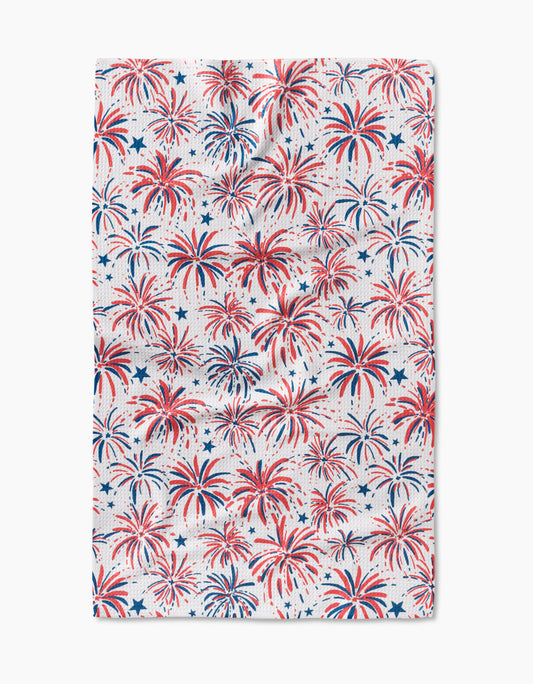 Stars And Fireworks Tea Towel