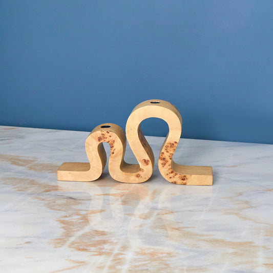Uma Burl Wood Candle Holder