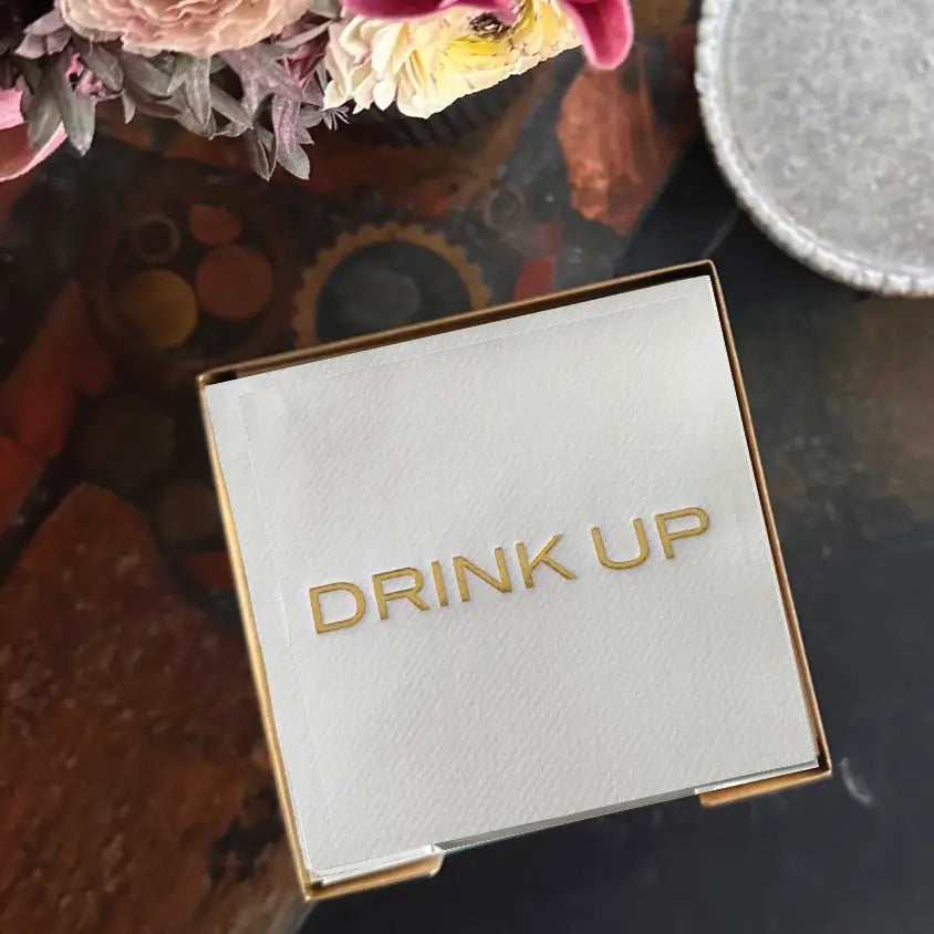 Brass Plated Cocktail Napkin Hostess Set