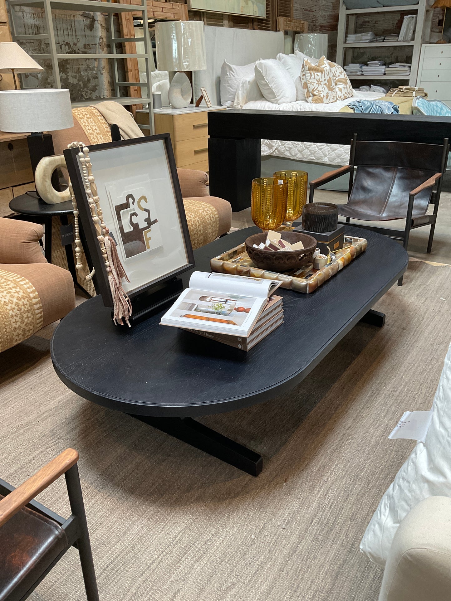 I Beam Oval Coffee Table