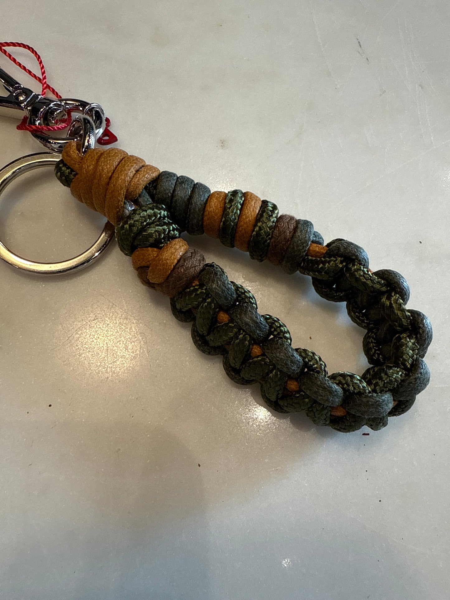 Harold Key Ring Greens/Beige