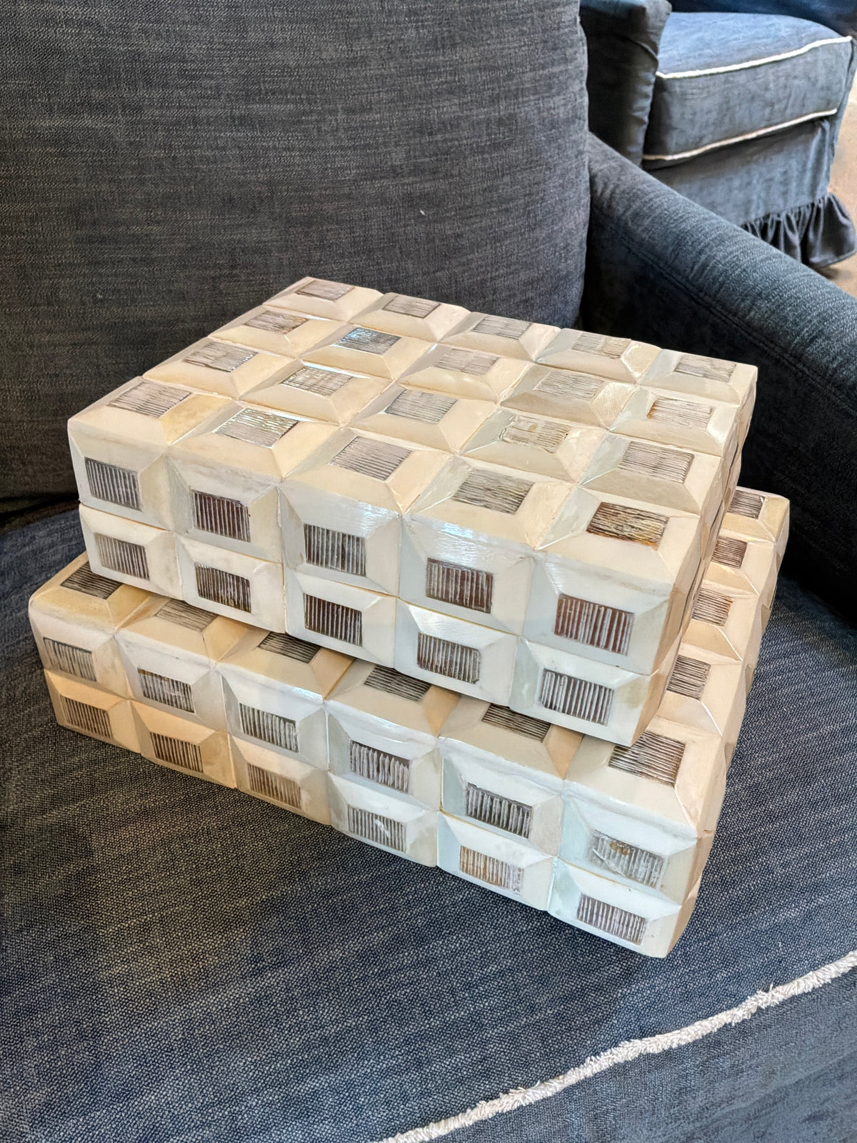 3D White Carving Bone Box
